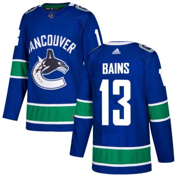 Authentic Adidas Men's Arshdeep Bains Vancouver Canucks Home Jersey - Blue