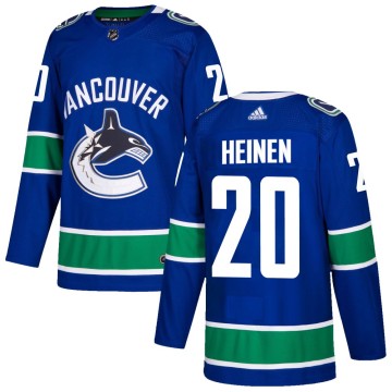 Authentic Adidas Men's Danton Heinen Vancouver Canucks Home Jersey - Blue