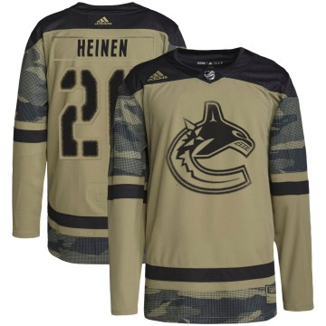 Authentic Adidas Men's Danton Heinen Vancouver Canucks Military Appreciation Practice Jersey - Camo