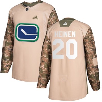 Authentic Adidas Men's Danton Heinen Vancouver Canucks Veterans Day Practice Jersey - Camo