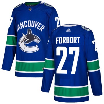 Authentic Adidas Men's Derek Forbort Vancouver Canucks Home Jersey - Blue