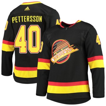 Authentic Adidas Men's Elias Pettersson Vancouver Canucks Alternate Primegreen Pro Jersey - Black