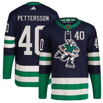 Authentic Adidas Men's Elias Pettersson Vancouver Canucks Reverse Retro 2.0 Jersey - Navy