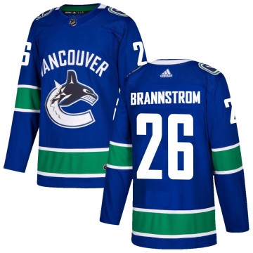 Authentic Adidas Men's Erik Brannstrom Vancouver Canucks Home Jersey - Blue