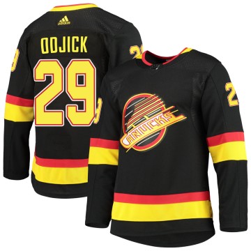 Authentic Adidas Men's Gino Odjick Vancouver Canucks Alternate Primegreen Pro Jersey - Black