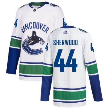 Authentic Adidas Men's Kiefer Sherwood Vancouver Canucks Away Jersey - White