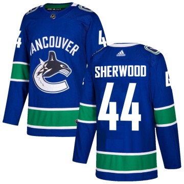 Authentic Adidas Men's Kiefer Sherwood Vancouver Canucks Home Jersey - Blue