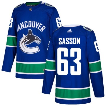 Authentic Adidas Men's Max Sasson Vancouver Canucks Home Jersey - Blue