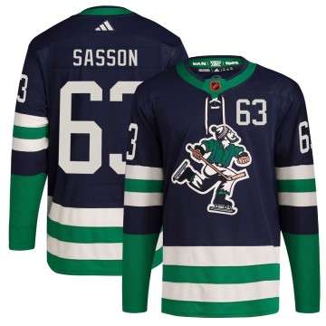 Authentic Adidas Men's Max Sasson Vancouver Canucks Reverse Retro 2.0 Jersey - Navy