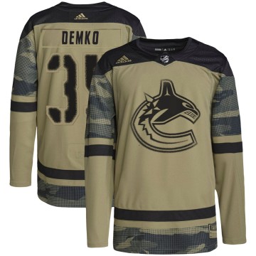 Authentic Adidas Men's Thatcher Demko Vancouver Canucks Military Appreciation Practice Jersey - Camo