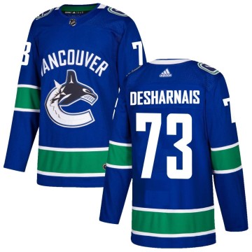 Authentic Adidas Men's Vincent Desharnais Vancouver Canucks Home Jersey - Blue