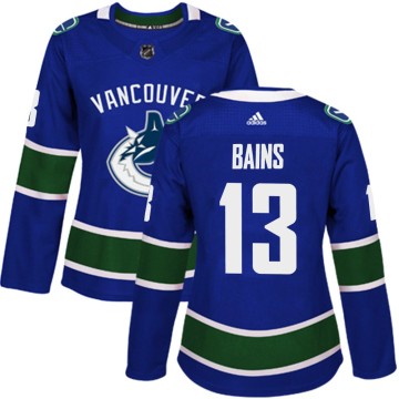 Authentic Adidas Women's Arshdeep Bains Vancouver Canucks Home Jersey - Blue