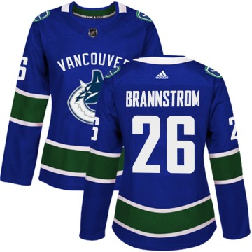 Authentic Adidas Women's Erik Brannstrom Vancouver Canucks Home Jersey - Blue