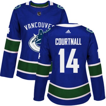 Authentic Adidas Women's Geoff Courtnall Vancouver Canucks Home Jersey - Blue