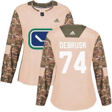 Authentic Adidas Women's Jake DeBrusk Vancouver Canucks Veterans Day Practice Jersey - Camo