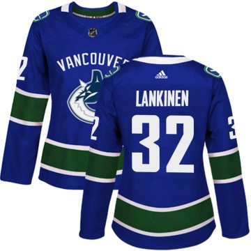 Authentic Adidas Women's Kevin Lankinen Vancouver Canucks Home Jersey - Blue