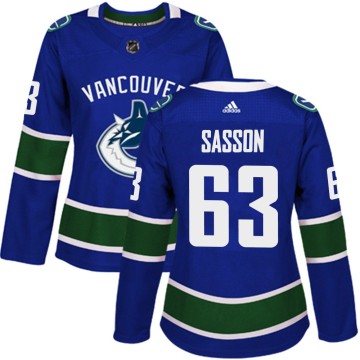 Authentic Adidas Women's Max Sasson Vancouver Canucks Home Jersey - Blue