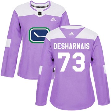 Authentic Adidas Women's Vincent Desharnais Vancouver Canucks Fights Cancer Practice Jersey - Purple