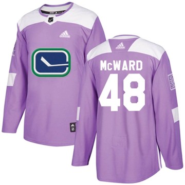 Authentic Adidas Youth Cole McWard Vancouver Canucks Fights Cancer Practice Jersey - Purple