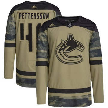 Authentic Adidas Youth Elias Pettersson Vancouver Canucks Military Appreciation Practice Jersey - Camo