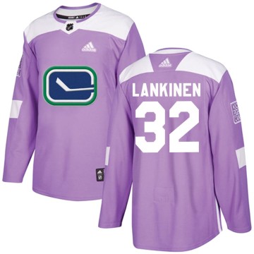 Authentic Adidas Youth Kevin Lankinen Vancouver Canucks Fights Cancer Practice Jersey - Purple