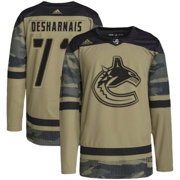 Authentic Adidas Youth Vincent Desharnais Vancouver Canucks Military Appreciation Practice Jersey - Camo