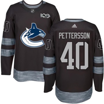 Authentic Men's Elias Pettersson Vancouver Canucks 1917-2017 100th Anniversary Jersey - Black