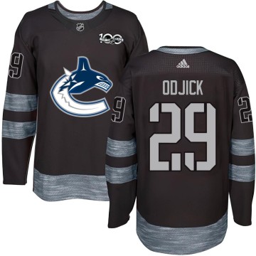 Authentic Men's Gino Odjick Vancouver Canucks 1917-2017 100th Anniversary Jersey - Black