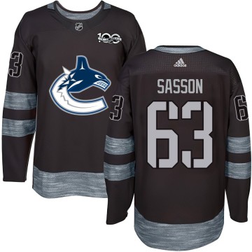 Authentic Men's Max Sasson Vancouver Canucks 1917-2017 100th Anniversary Jersey - Black