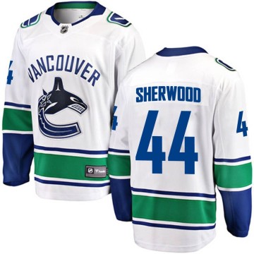 Breakaway Fanatics Branded Men's Kiefer Sherwood Vancouver Canucks Away Jersey - White