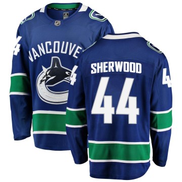 Breakaway Fanatics Branded Men's Kiefer Sherwood Vancouver Canucks Home Jersey - Blue