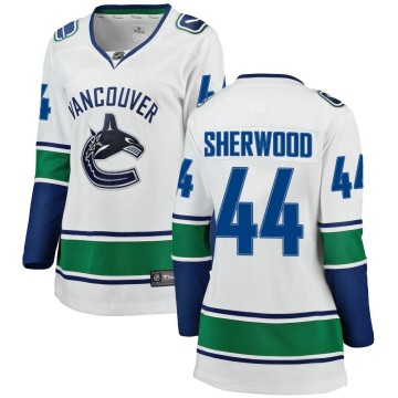 Breakaway Fanatics Branded Women's Kiefer Sherwood Vancouver Canucks Away Jersey - White