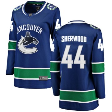 Breakaway Fanatics Branded Women's Kiefer Sherwood Vancouver Canucks Home Jersey - Blue