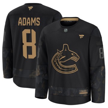 Premium Fanatics Men's Greg Adams Vancouver Canucks 2024 Military Appreciation Practice Jersey - Black