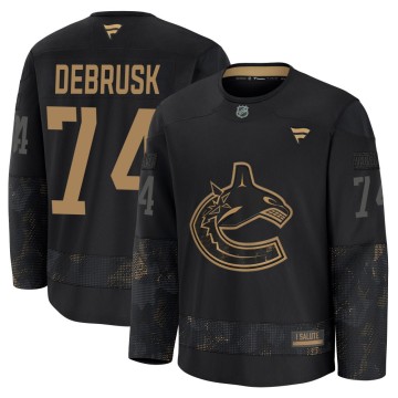 Premium Fanatics Youth Jake DeBrusk Vancouver Canucks 2024 Military Appreciation Practice Jersey - Black